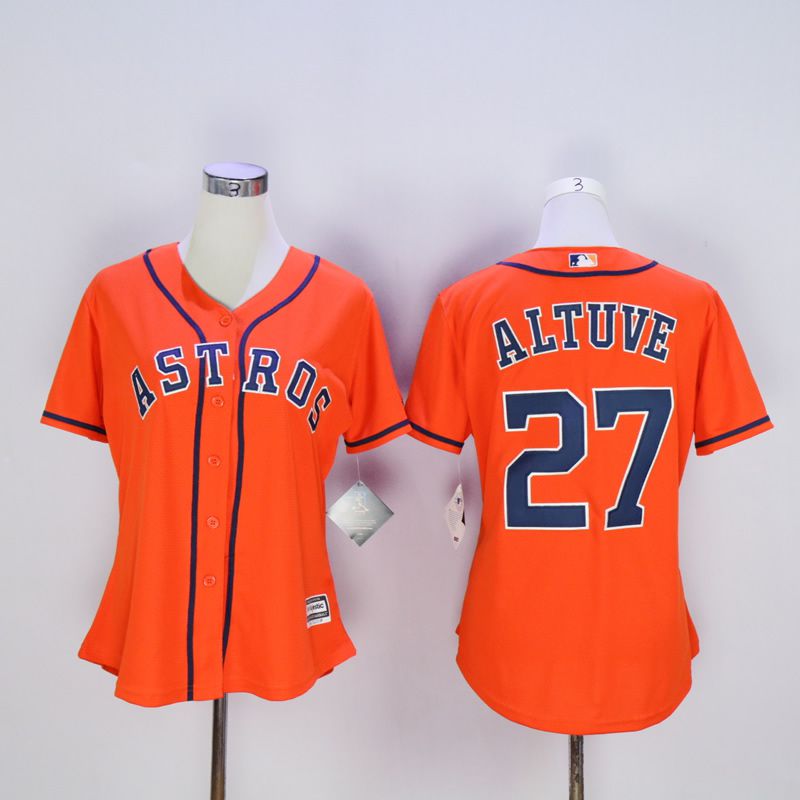 Women Houston Astros #27 Altuve Oragne MLB Jerseys
